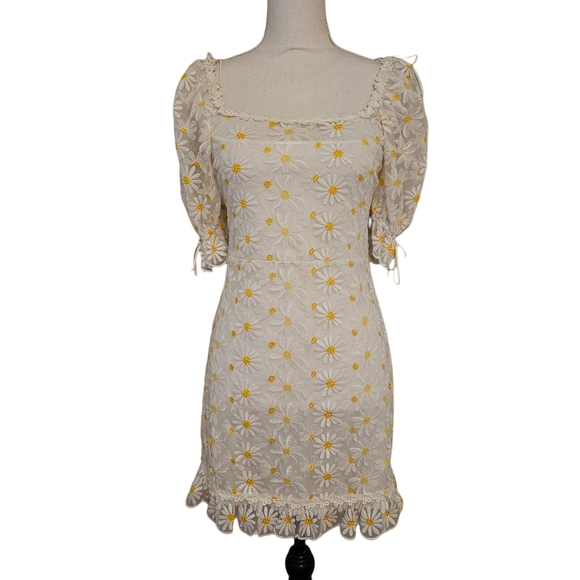 For Love & Lemons BRULEE DAISY MINI DRESS (M) - Picture 4 of 16